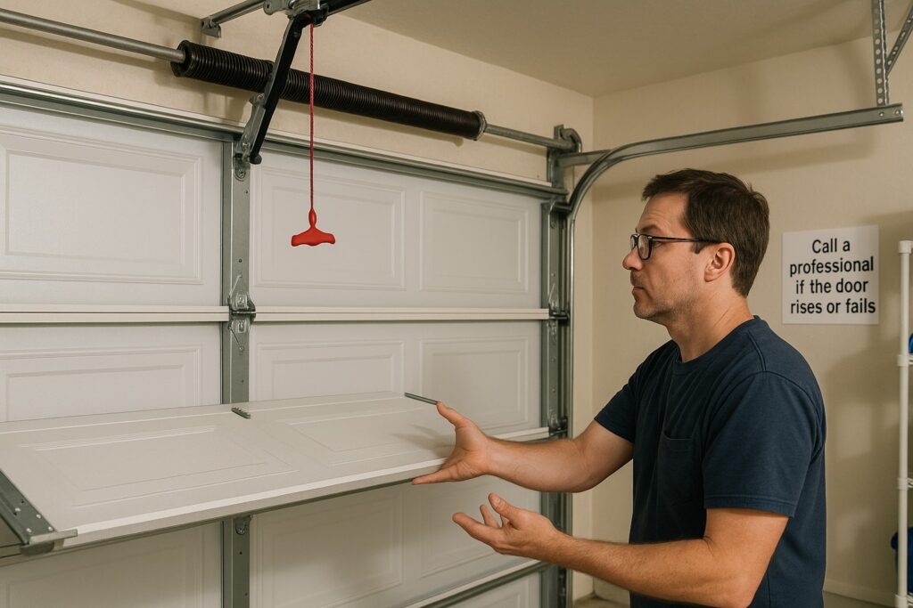 What Garage Door Pros Look for During a Maintenance Inspection 3 Garage Door Balance Test
