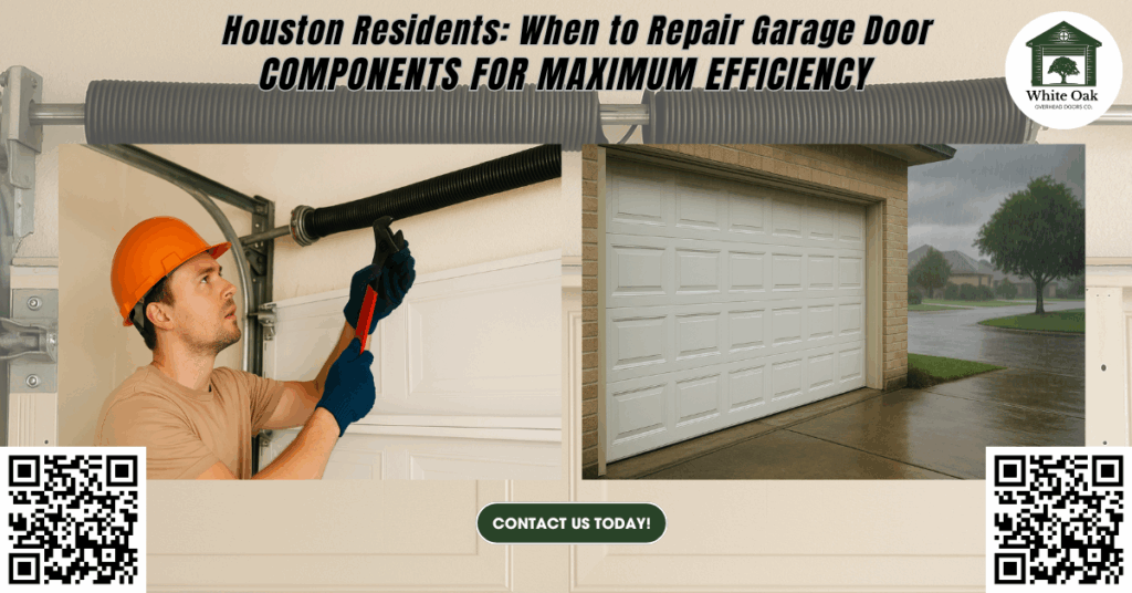 Houston Residents: When to Repair Garage Door Components for Maximum Efficiency 2 Houston Residents: When to Repair Garage Door Components for Maximum Efficiency - White Oak Overhead Doors Co.